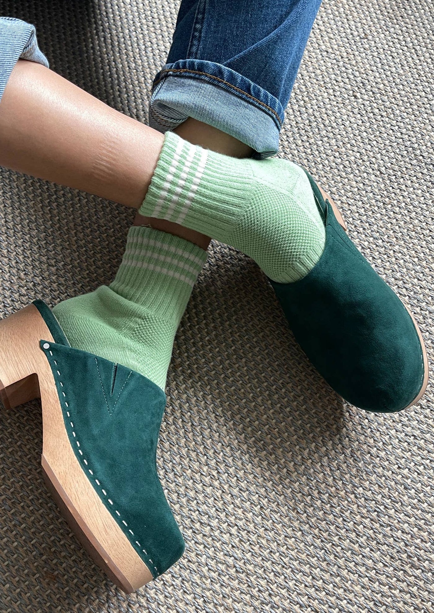Girlfriend Socks, Green Leaf