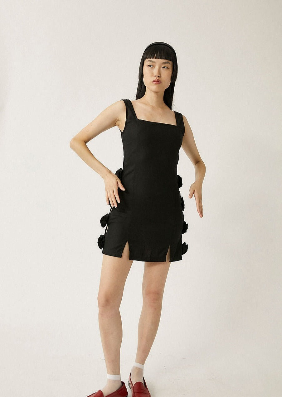 Ciro Linen Dress, Black