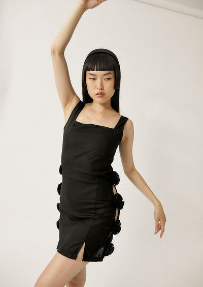 Ciro Linen Dress, Black