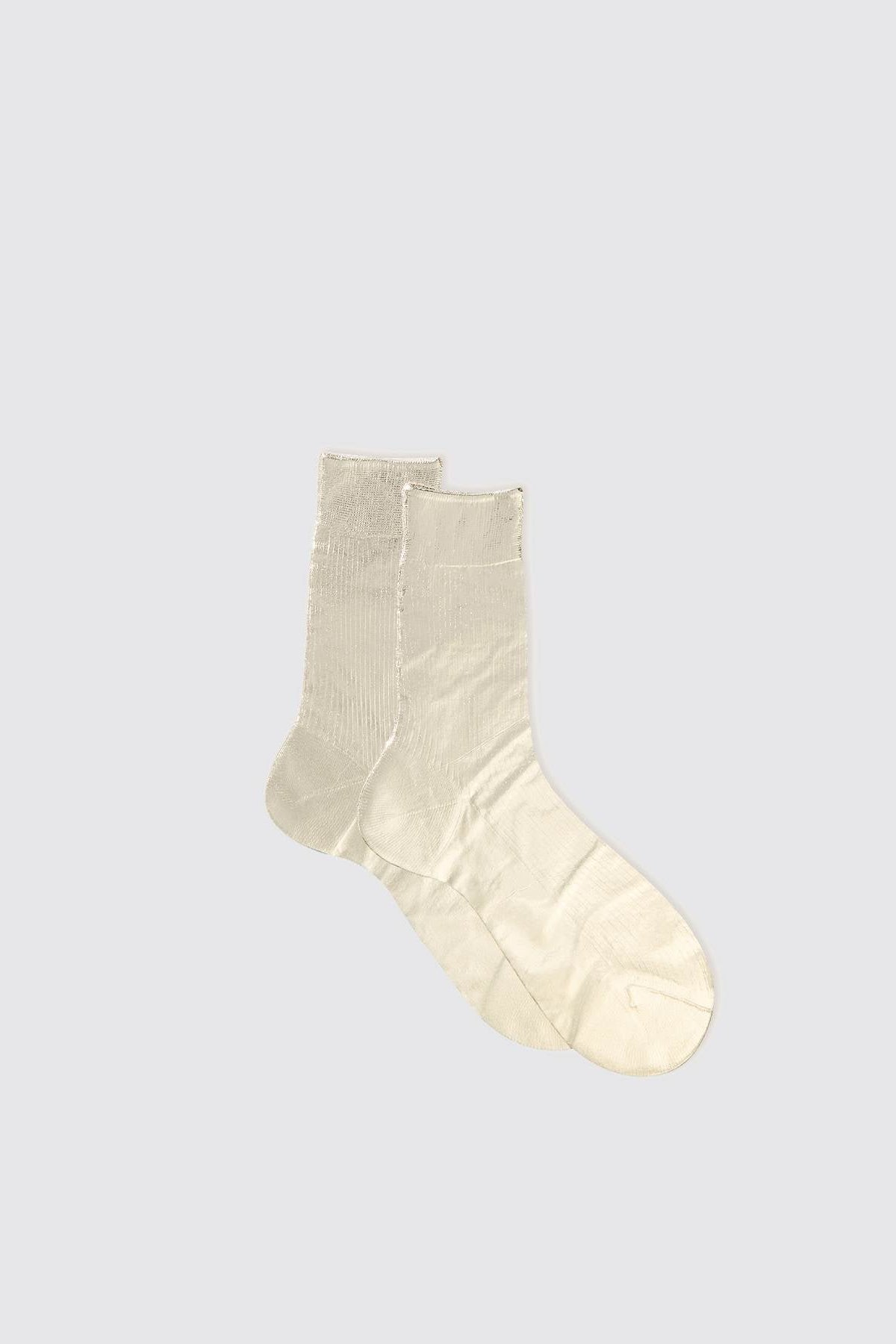 Ribbed Laminated Platino Socks