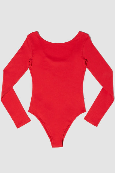 Scoop Neck Bodysuit, Ruby