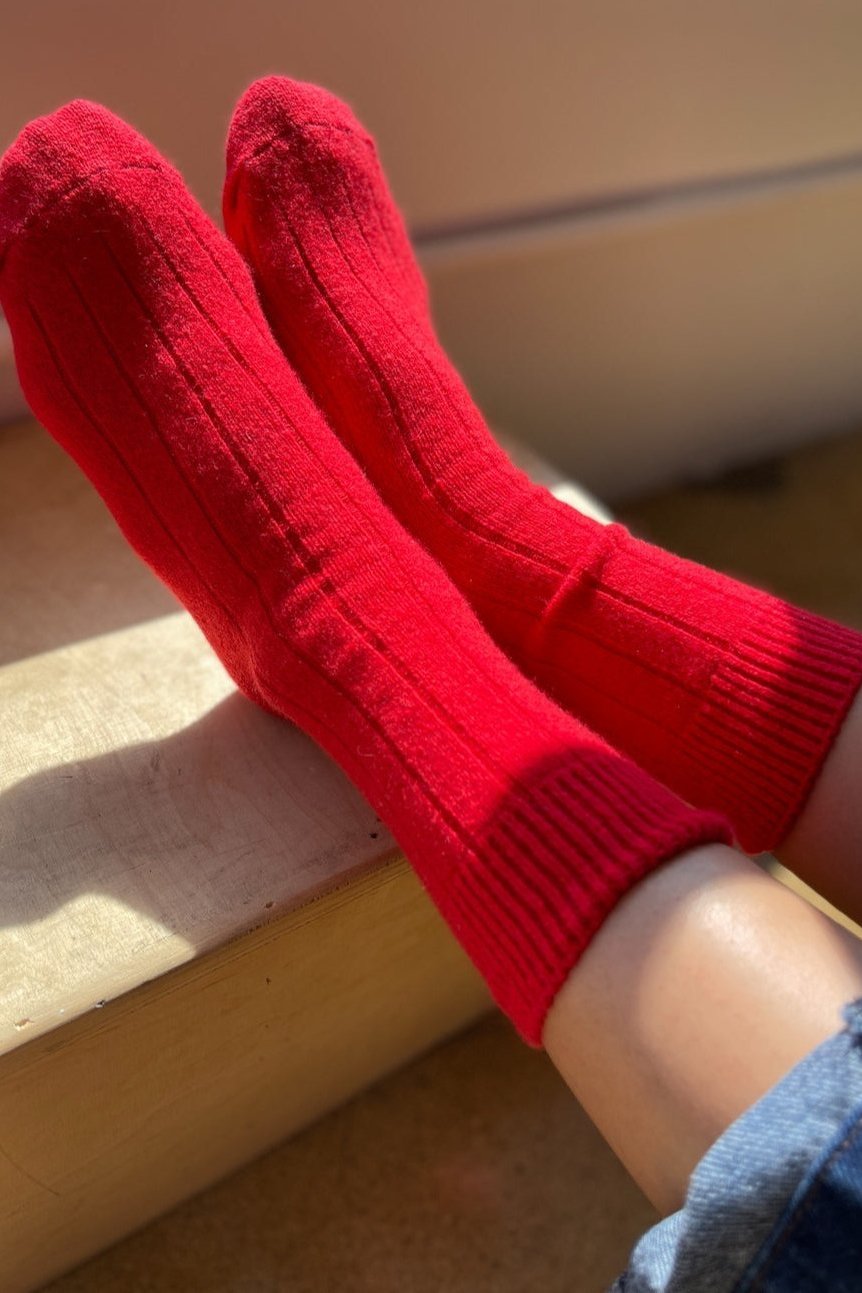 Classic Cashmere Socks, Red