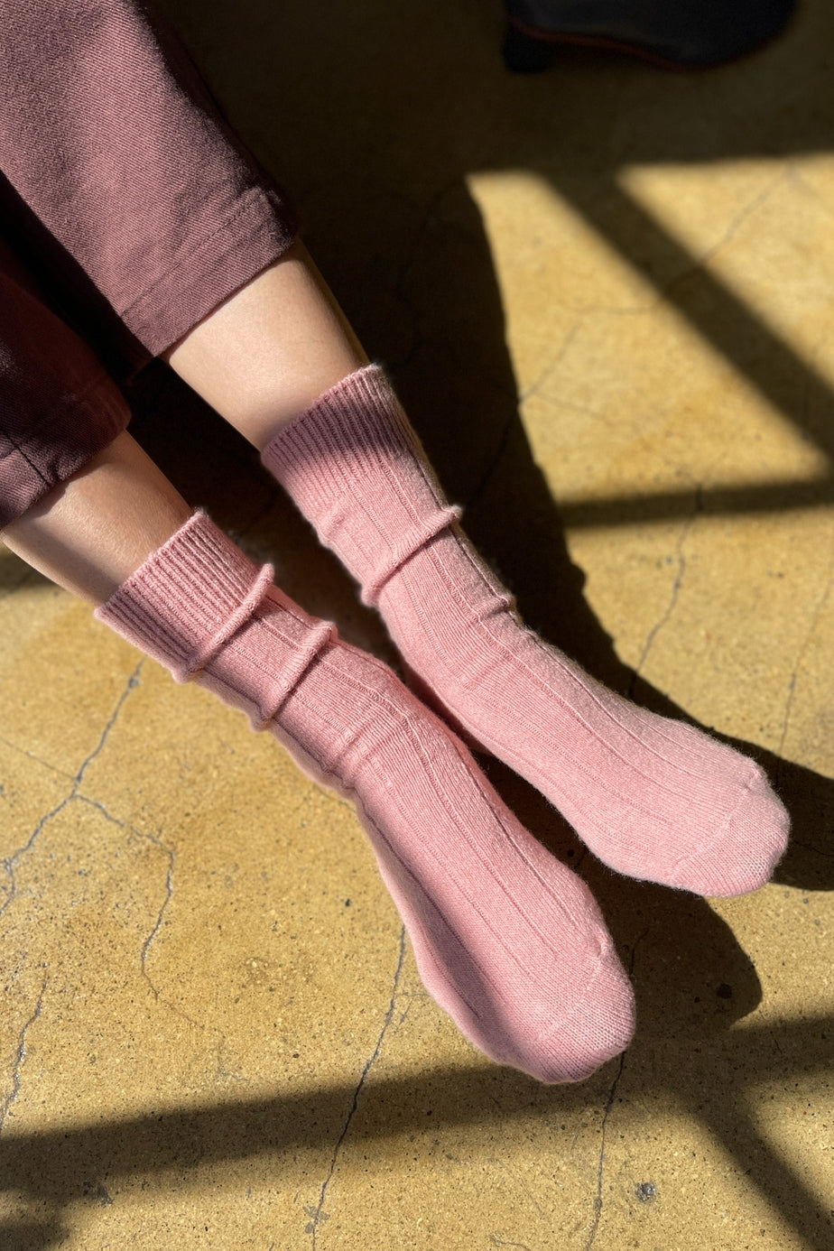 Classic Cashmere Socks, Rose Petal