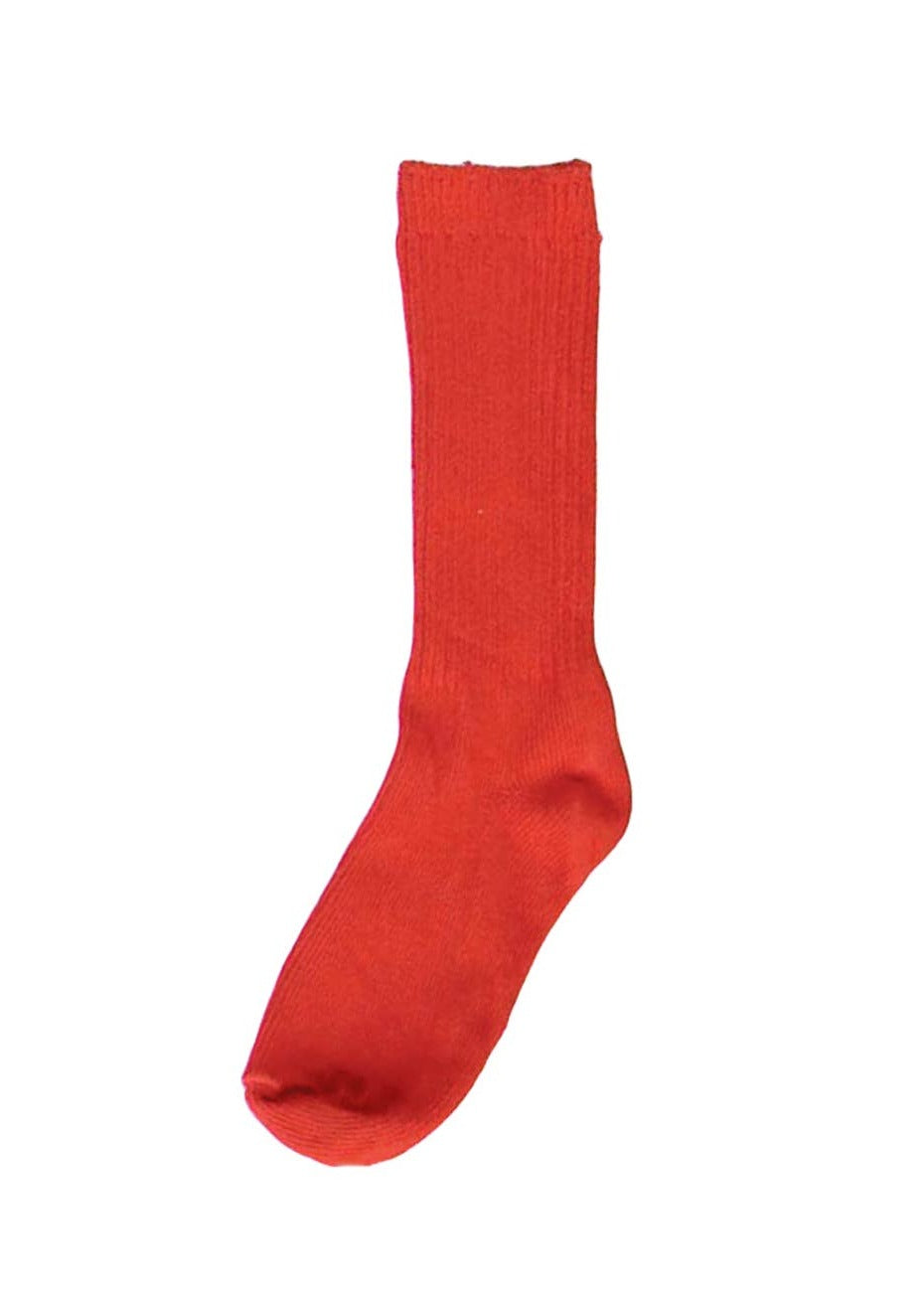 Dyed Cotton Socks, Shocking Red