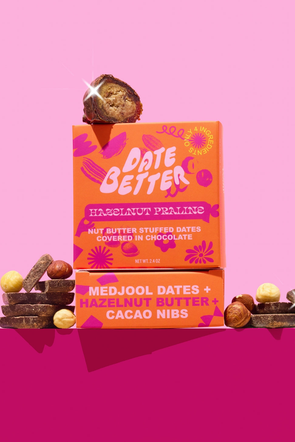 Hazelnut Praline, Chocolate Covered Dates