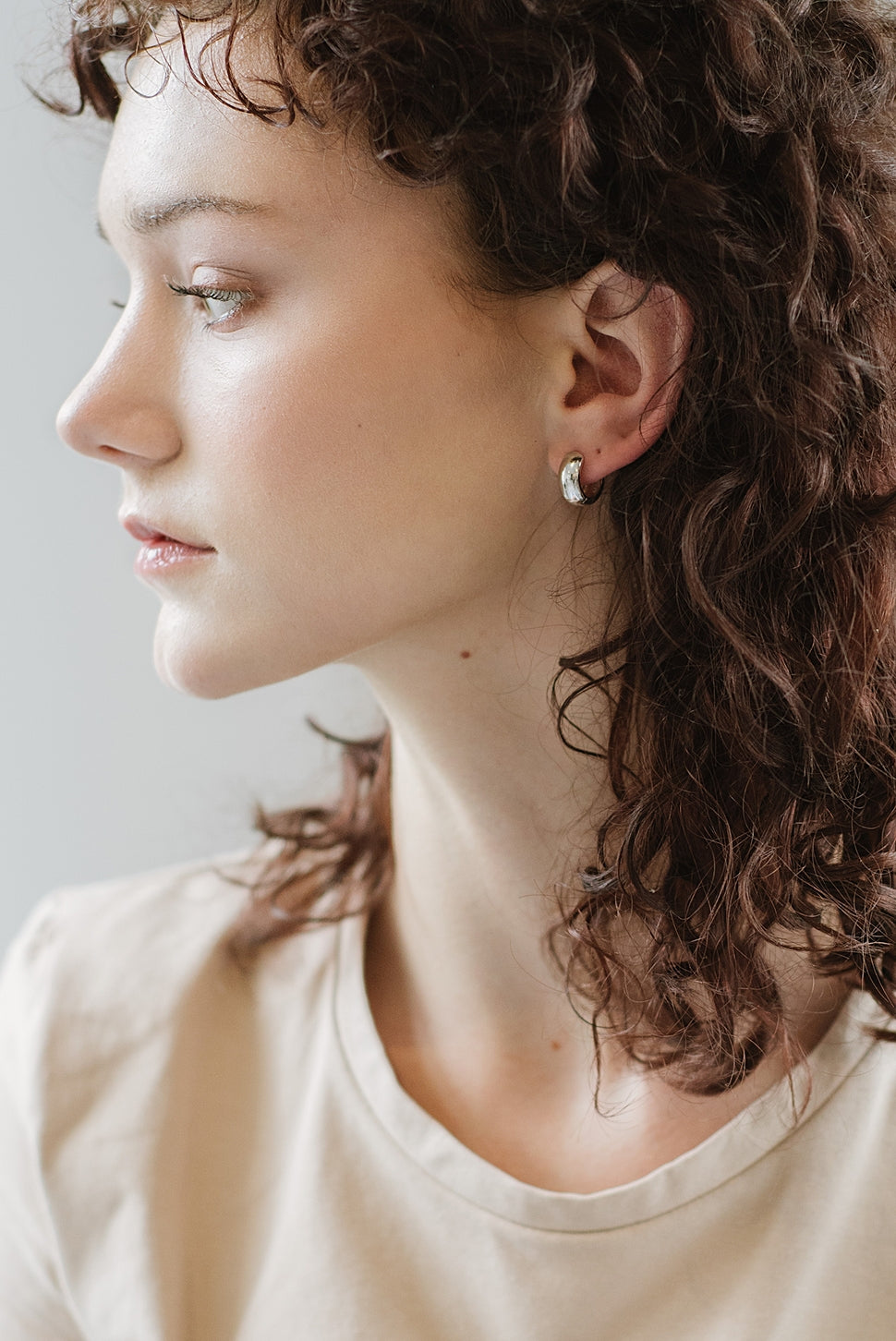 Jane Hoops, Sterling Silver