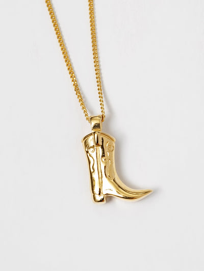 Cowboy Boot Necklace, Gold