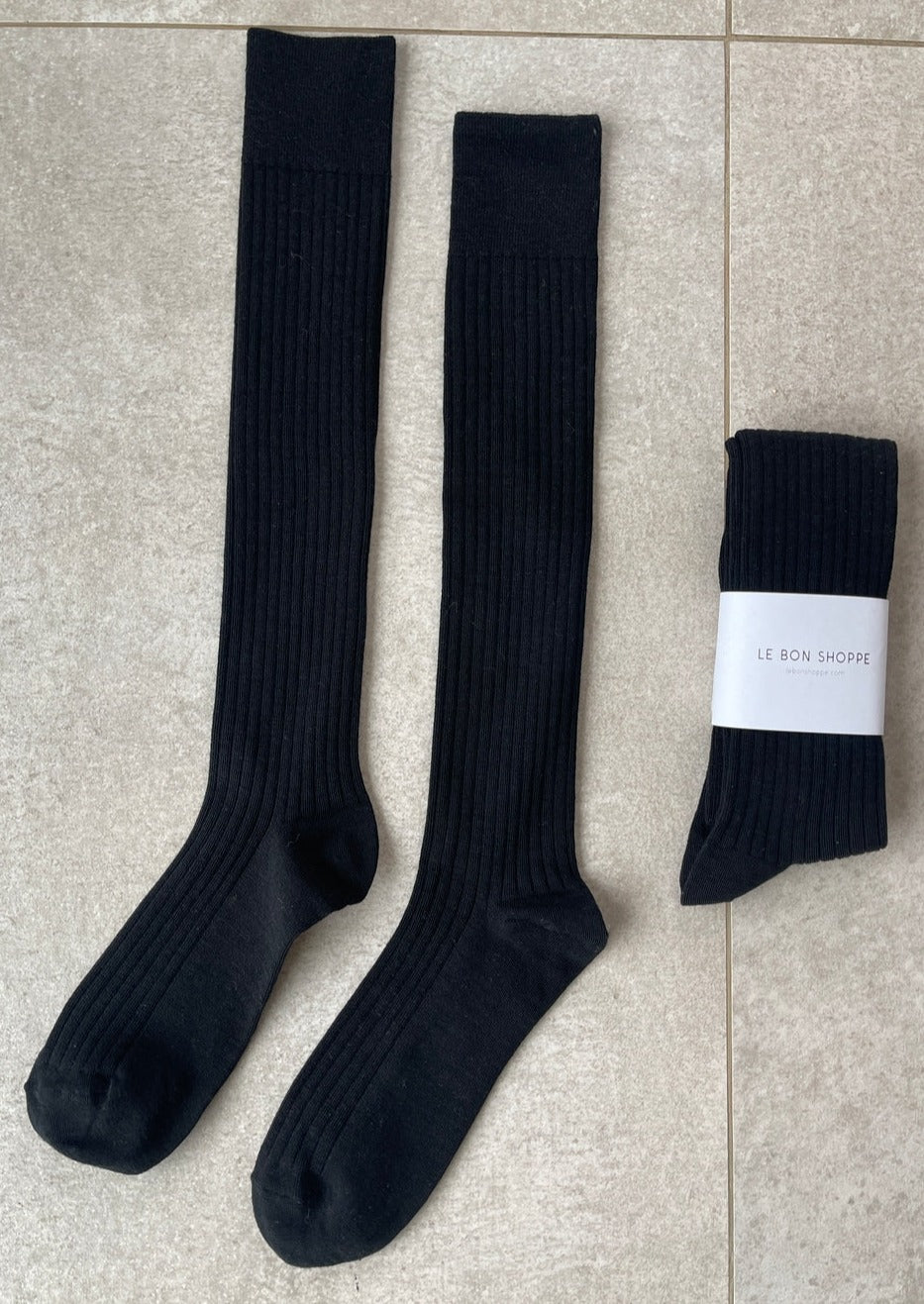Schoolgirl Socks, Black Merino Wool Blend