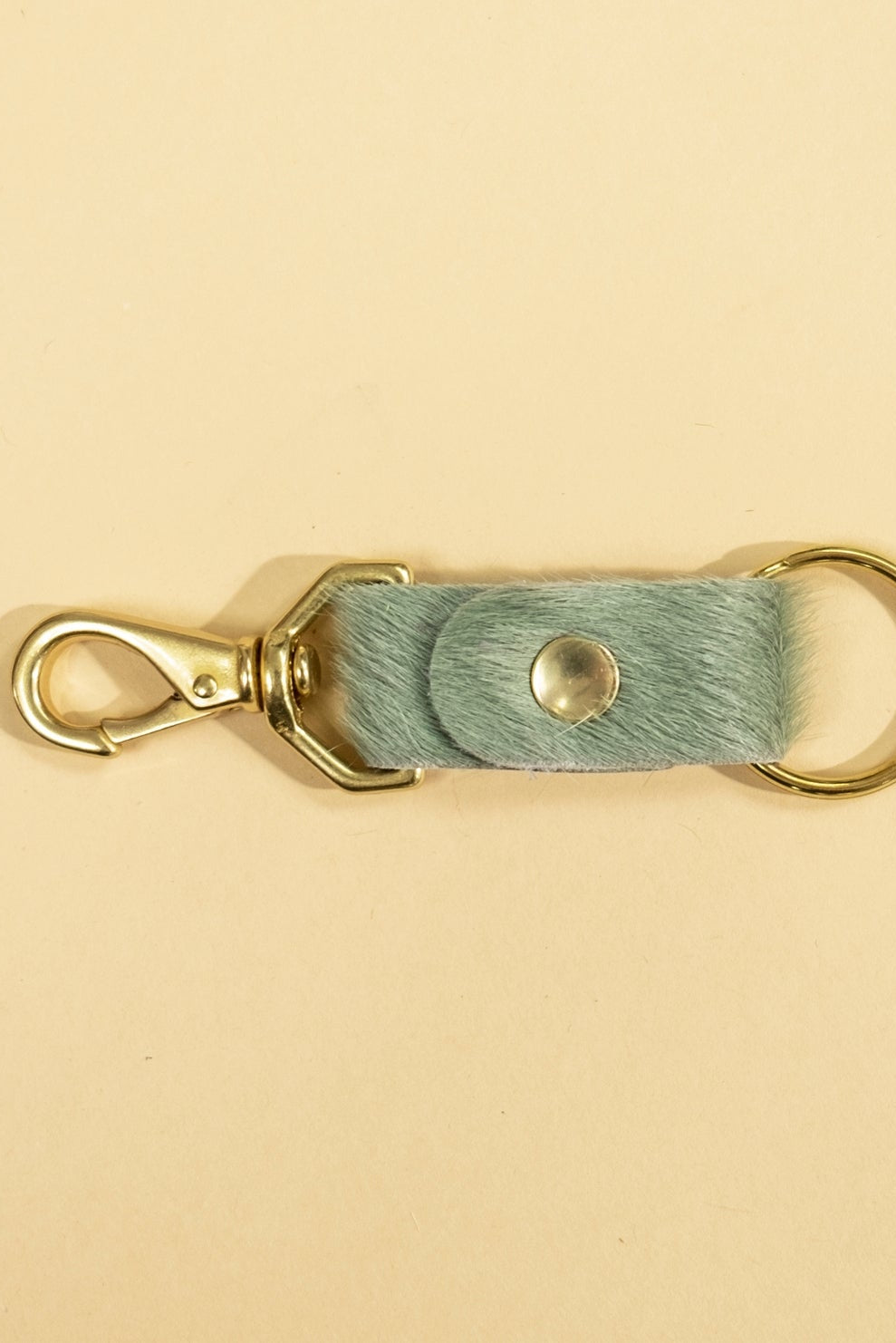 Cowhide Keychain, Seafoam