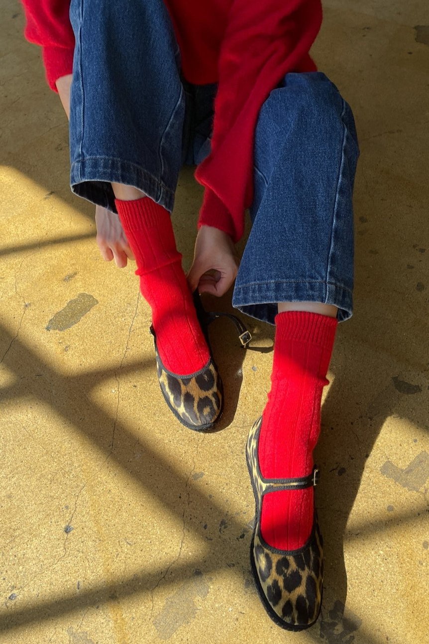 Classic Cashmere Socks, Red