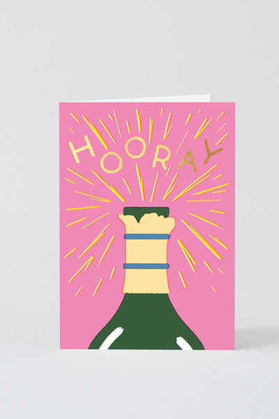 'Hooray Champagne' Greeting Card