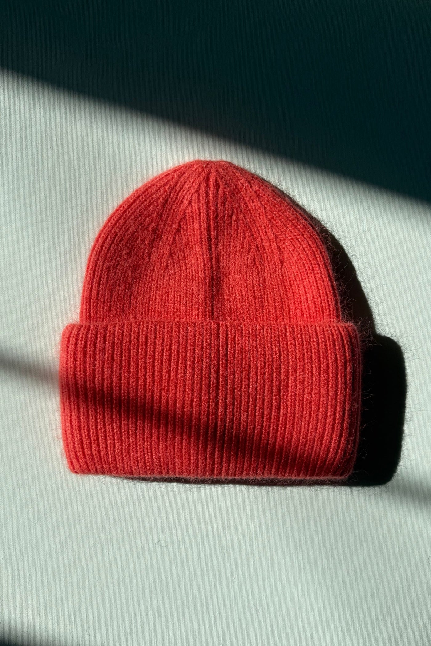 Royal Angora Wool Beanie, Red Coral