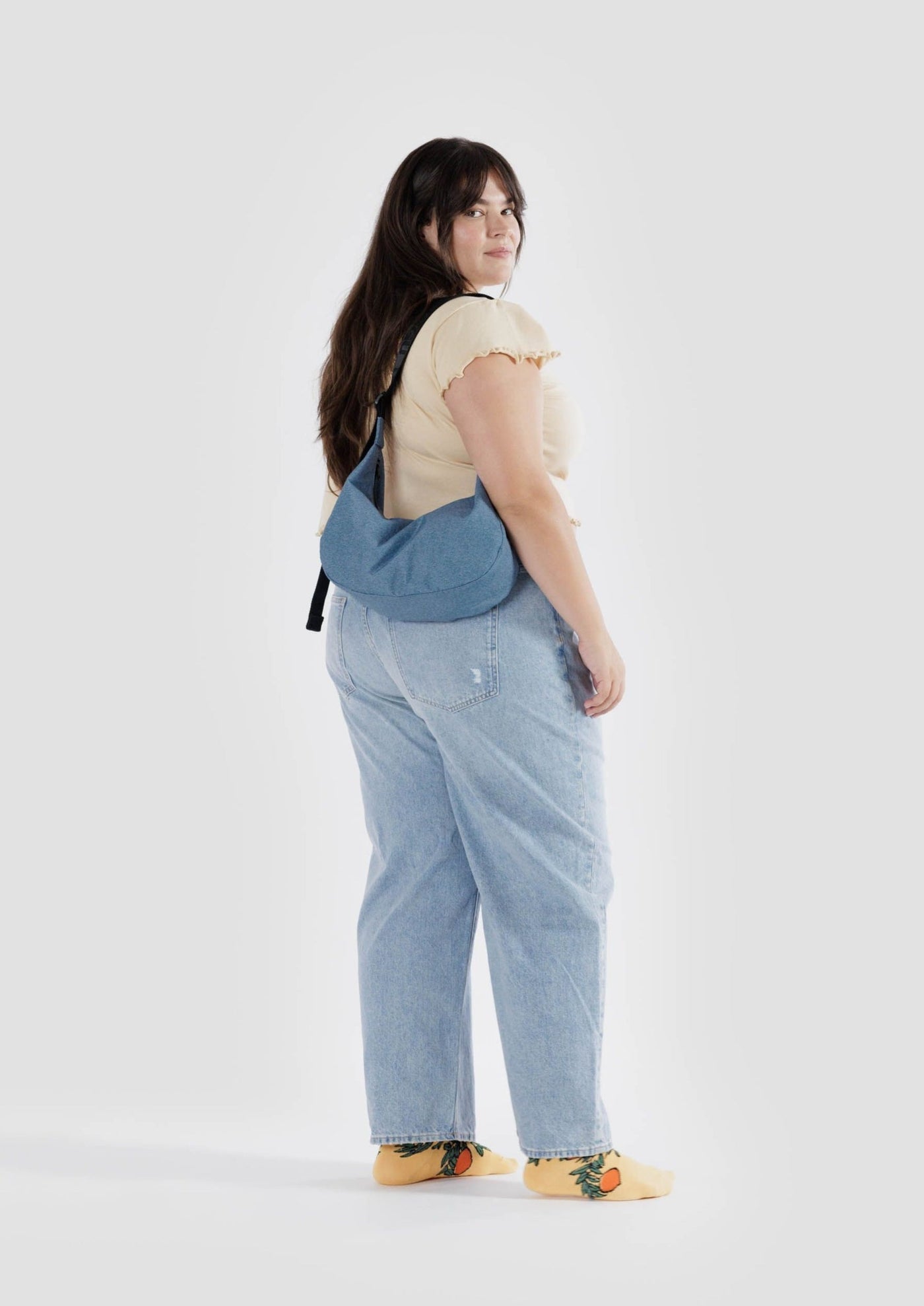 Medium Crescent Bag, Digital Denim