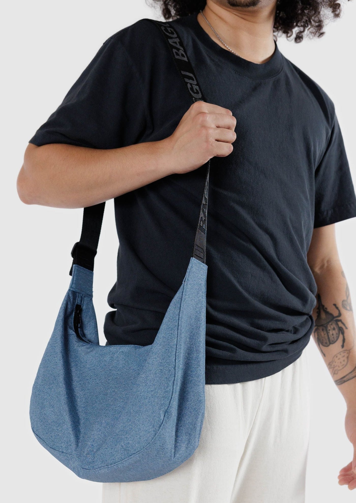 Medium Crescent Bag, Digital Denim