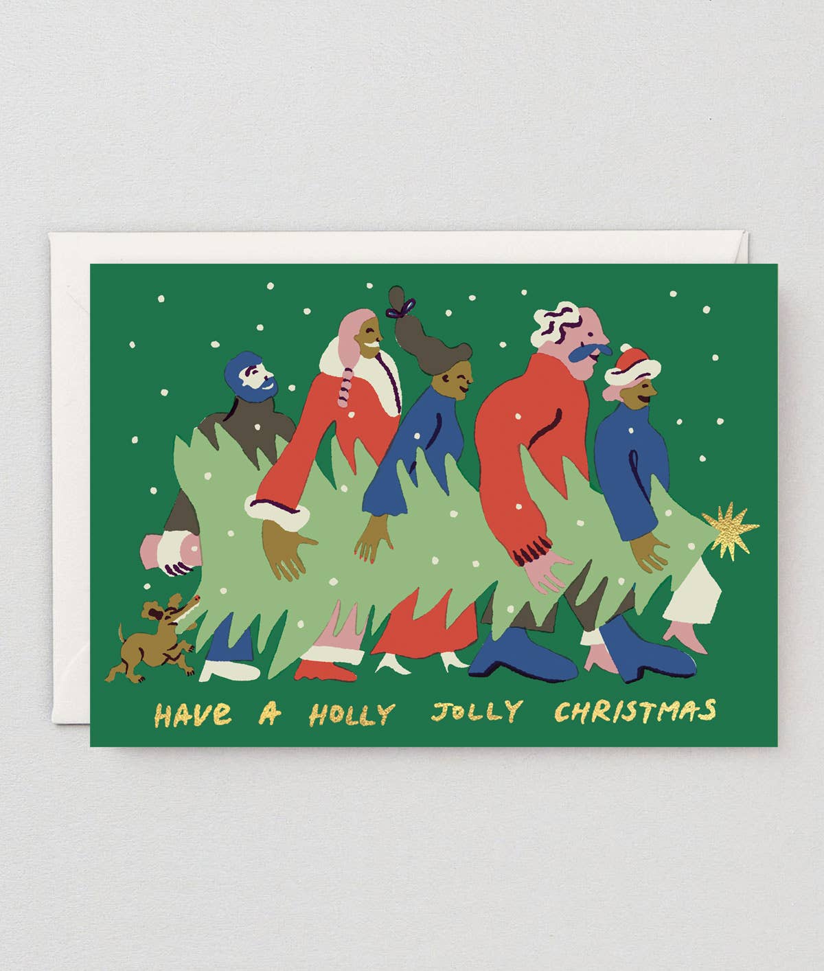 Holly Jolly Christmas Holiday Greeting Card