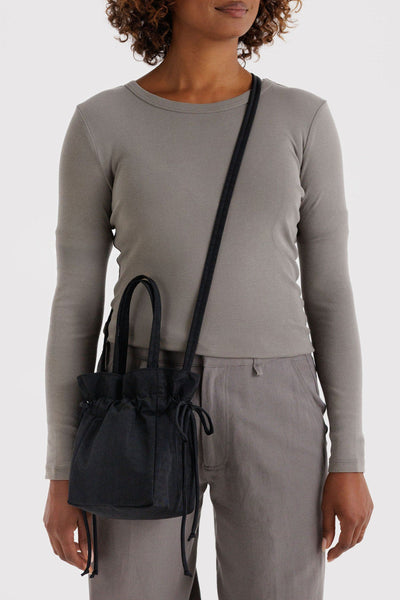 Nylon Drawstring Bag, Black