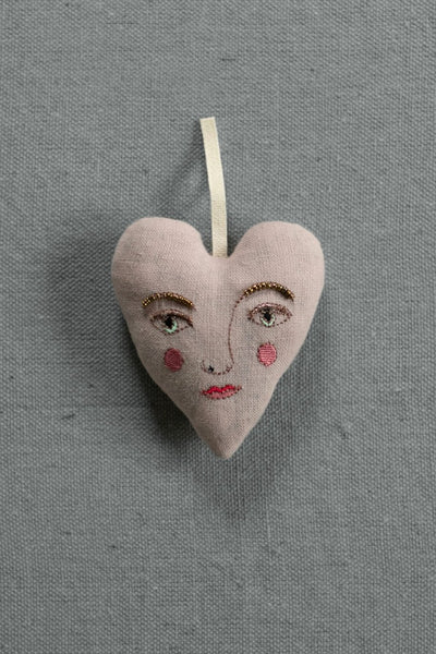 Lavender Handsome Heart Stuffed Ornament