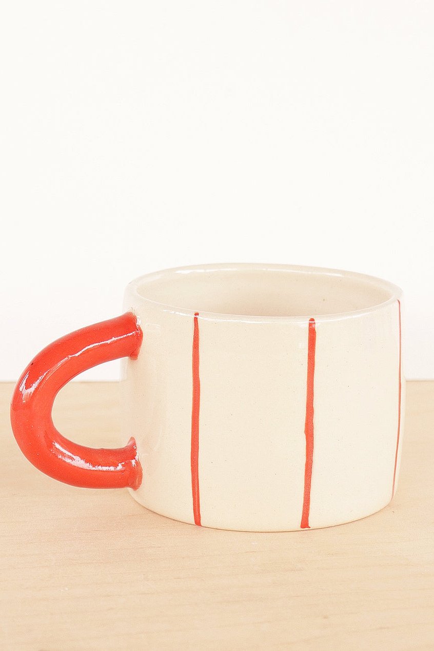 Stripe Coffee Mug, Poppy