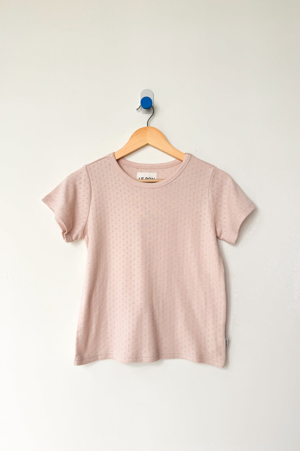 Pointelle Babe Tee, Baby Pink