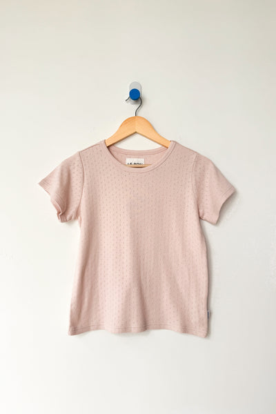 Pointelle Babe Tee, Baby Pink
