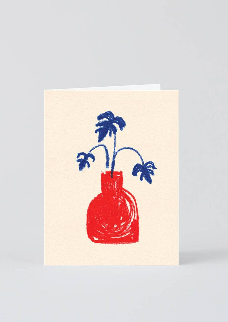 Red Vase Mini Greeting Card