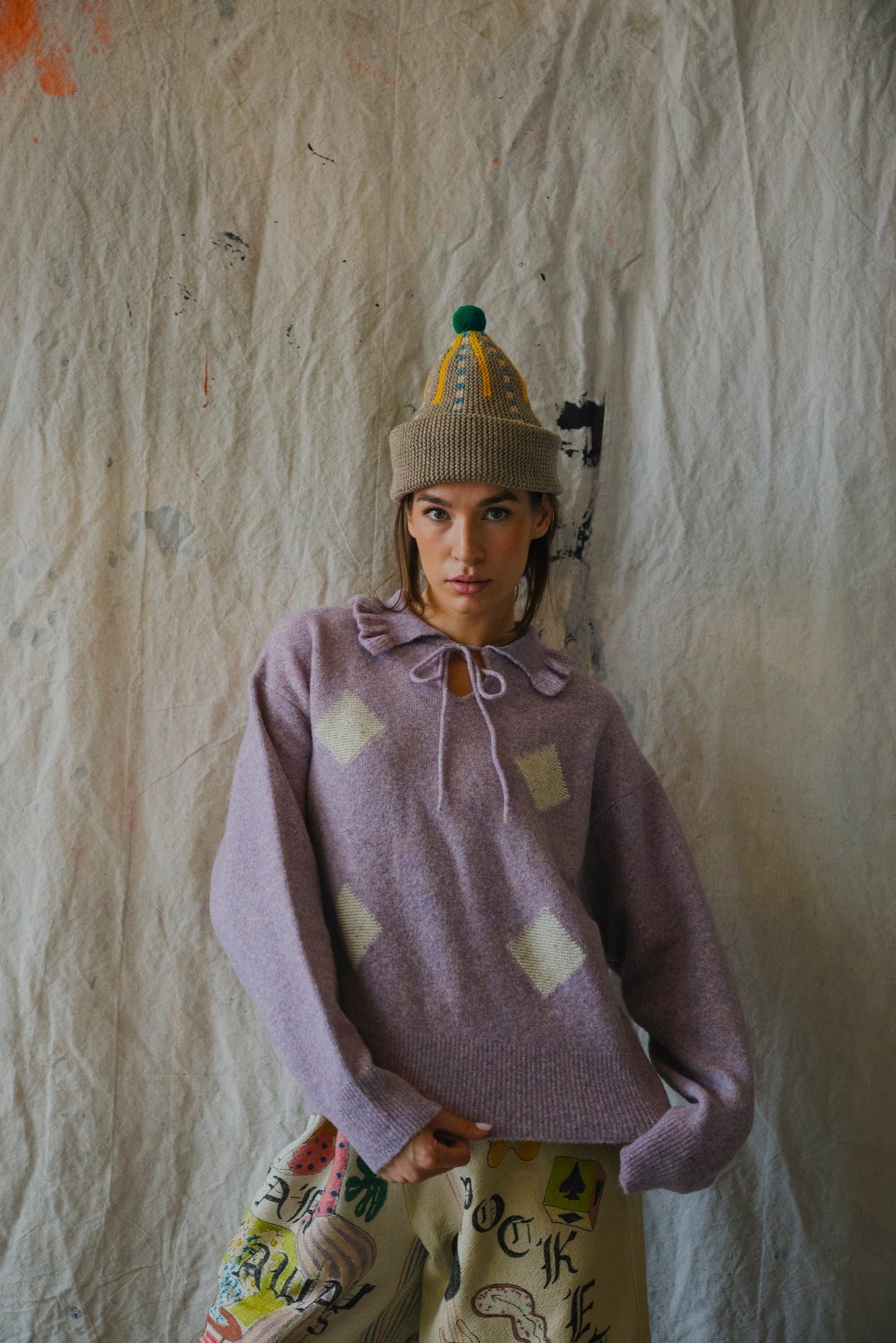 Harlequin Pullover, Lilac