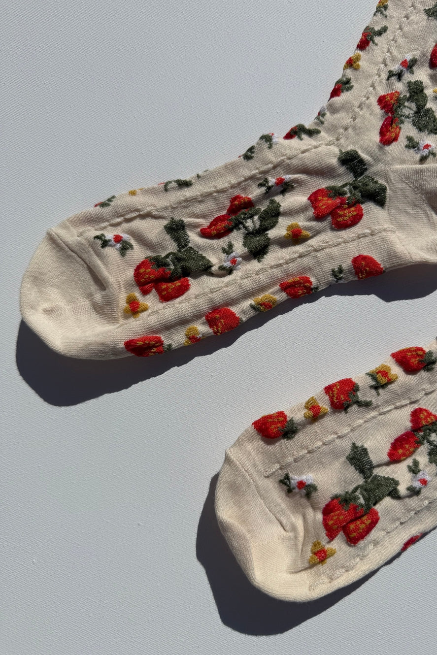 Strawberry Socks, Cream
