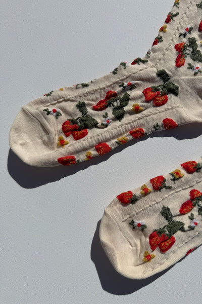 Strawberry Socks, Cream