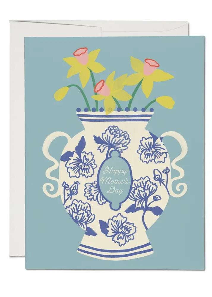 Chinoiserie Vase Mother's Day Greeting Card