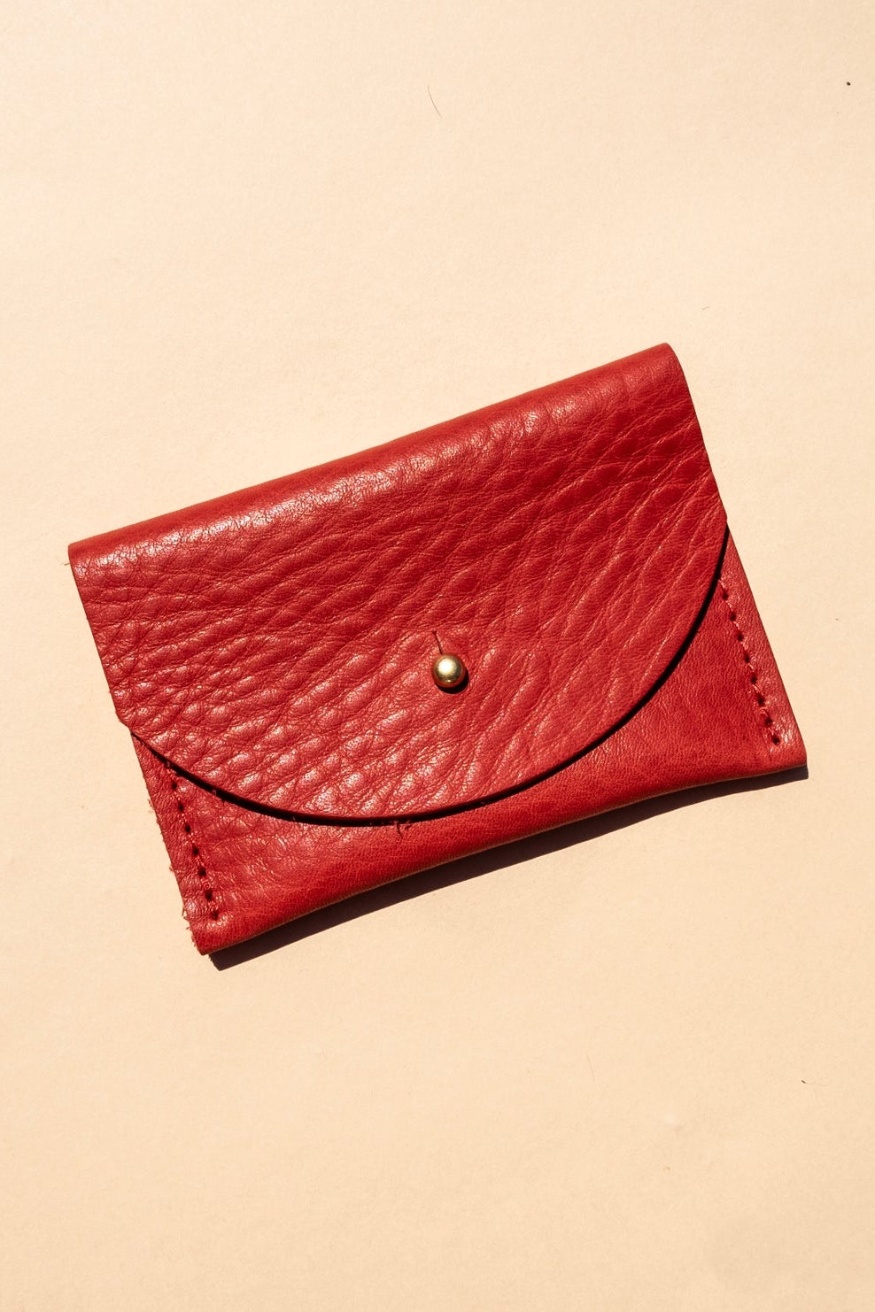 Leather Card Holder, Tomato