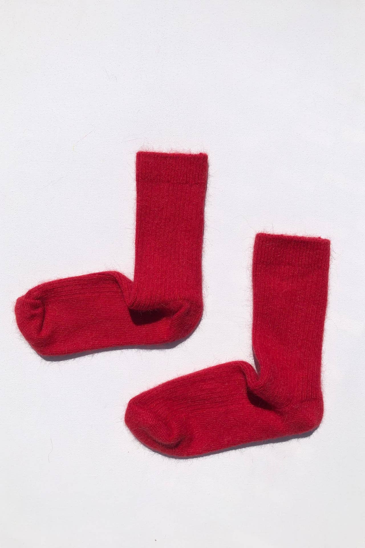 Fluffy Angora Socks, Red