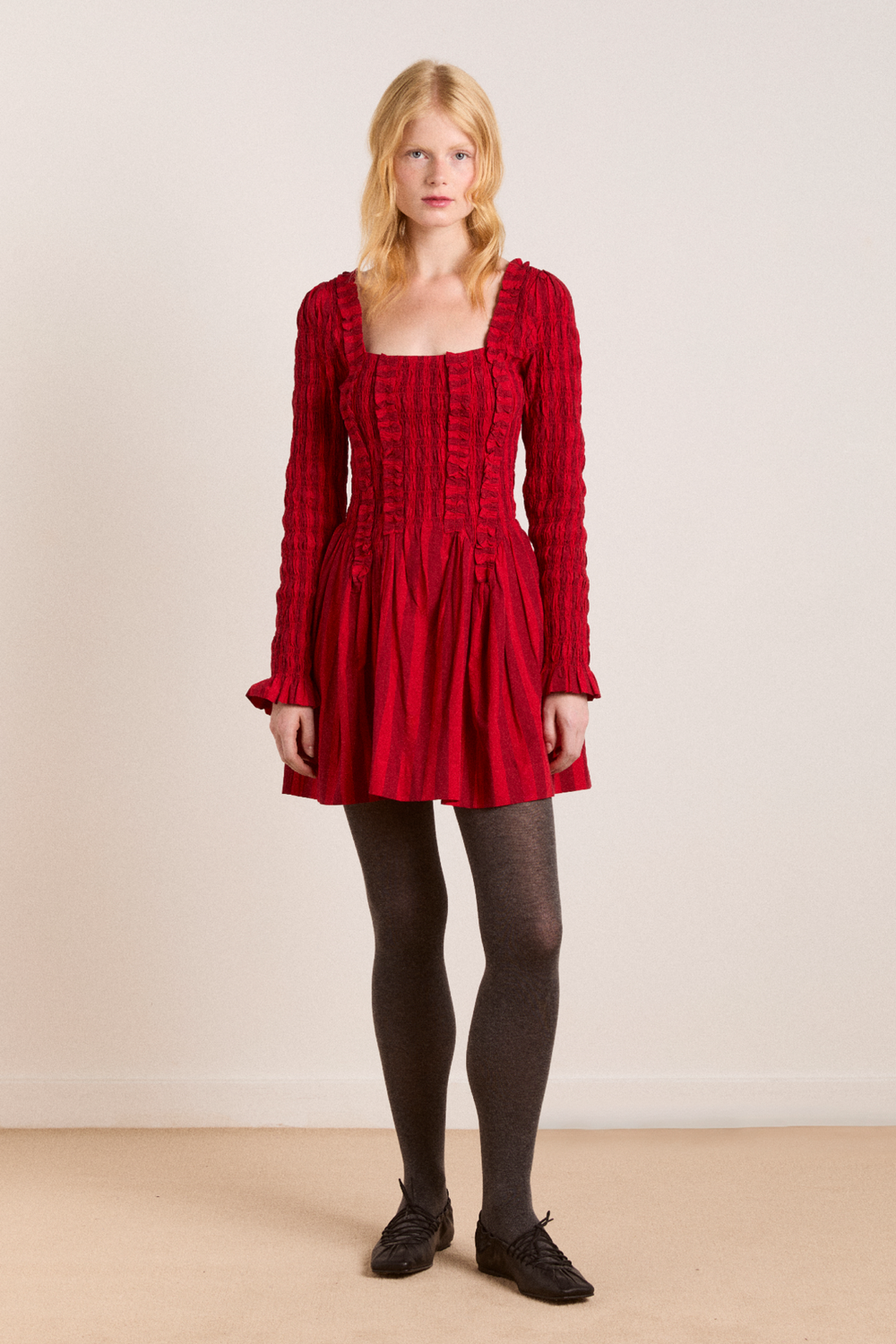 Raphaela Mini Dress, Red Stripe