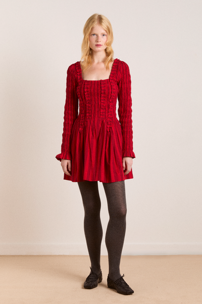Raphaela Mini Dress, Red Stripe