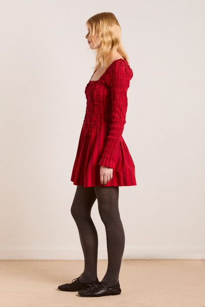Raphaela Mini Dress, Red Stripe