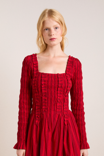 Raphaela Mini Dress, Red Stripe