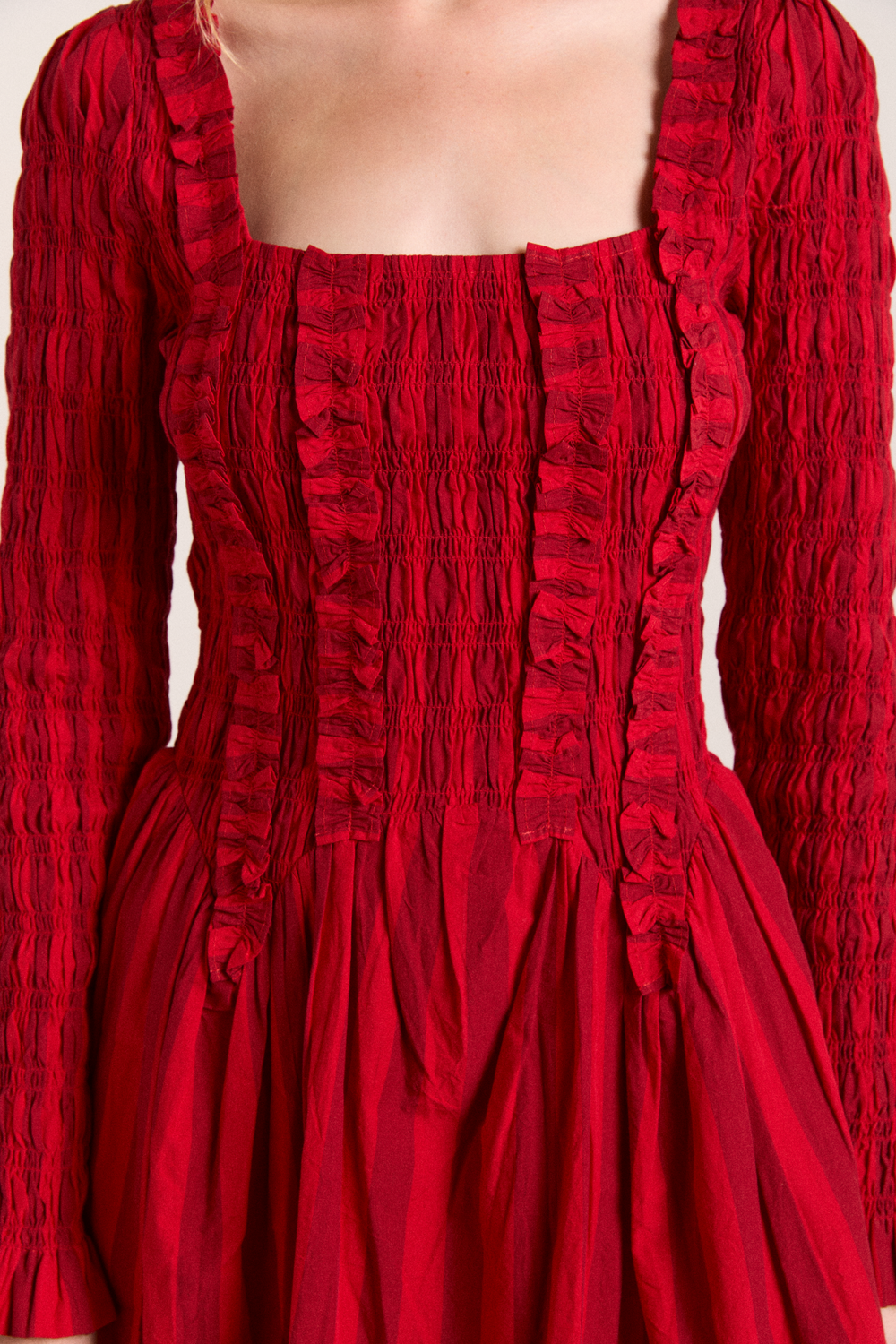 Raphaela Mini Dress, Red Stripe