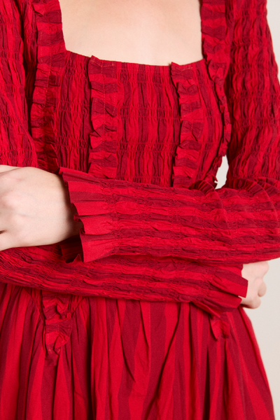 Raphaela Mini Dress, Red Stripe