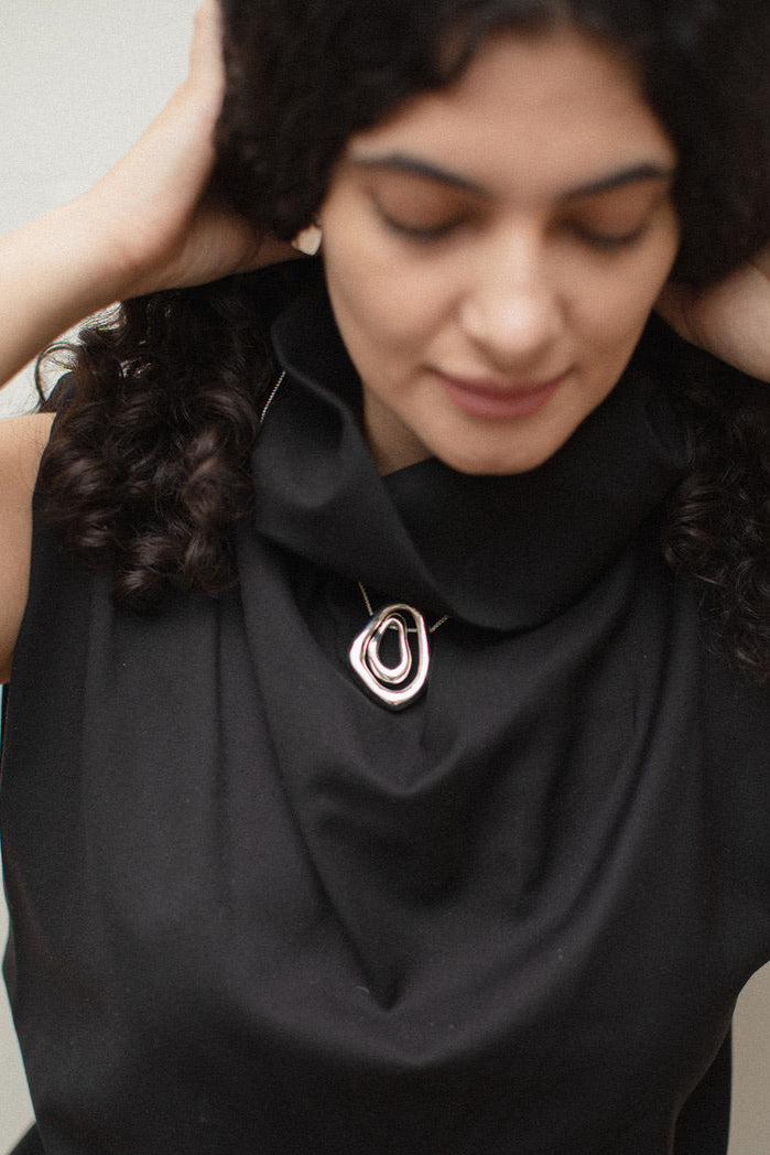 Andrea Pendant Necklace, Silver