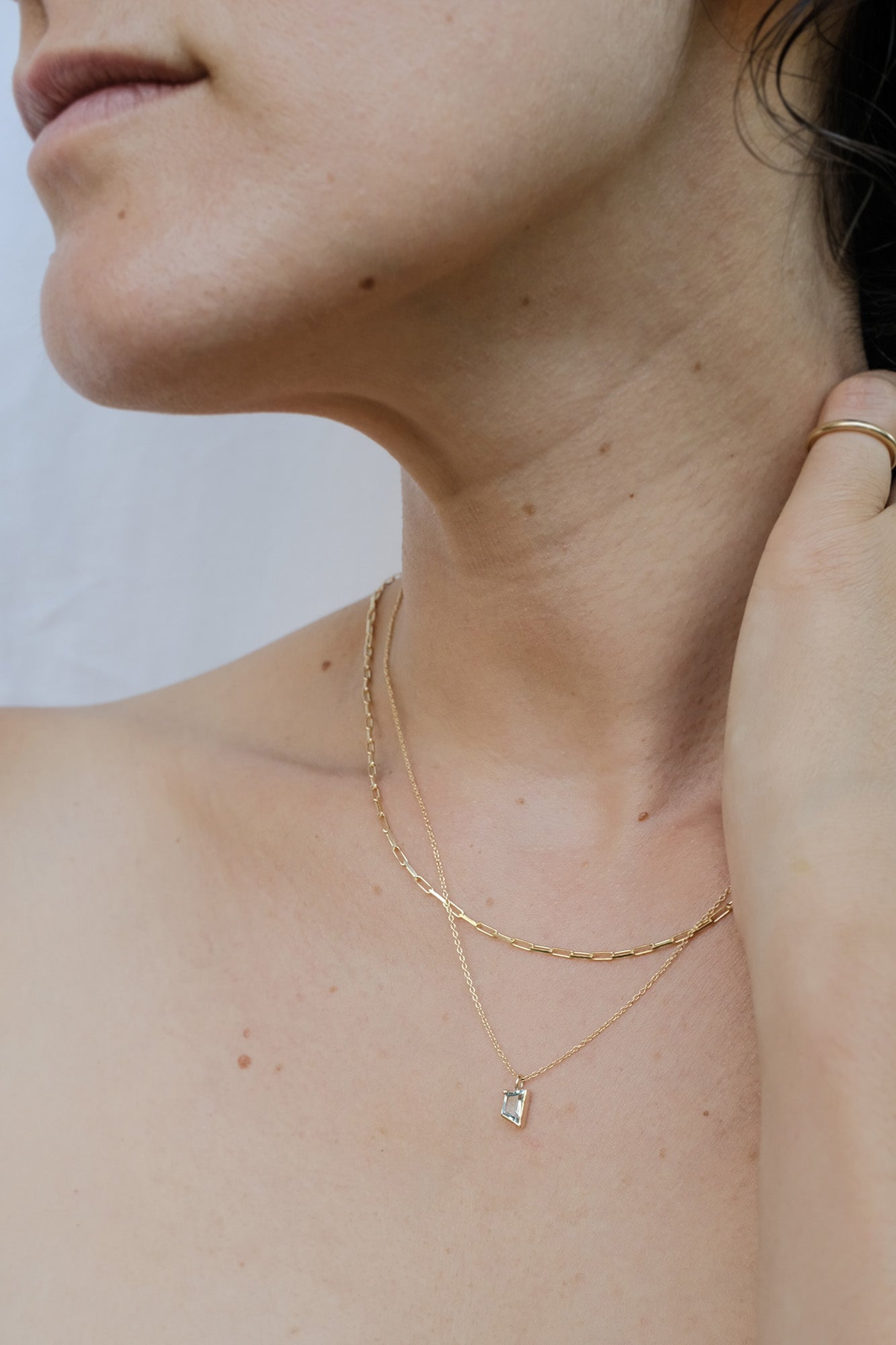 Mini Paperclip Chain Necklace, Gold