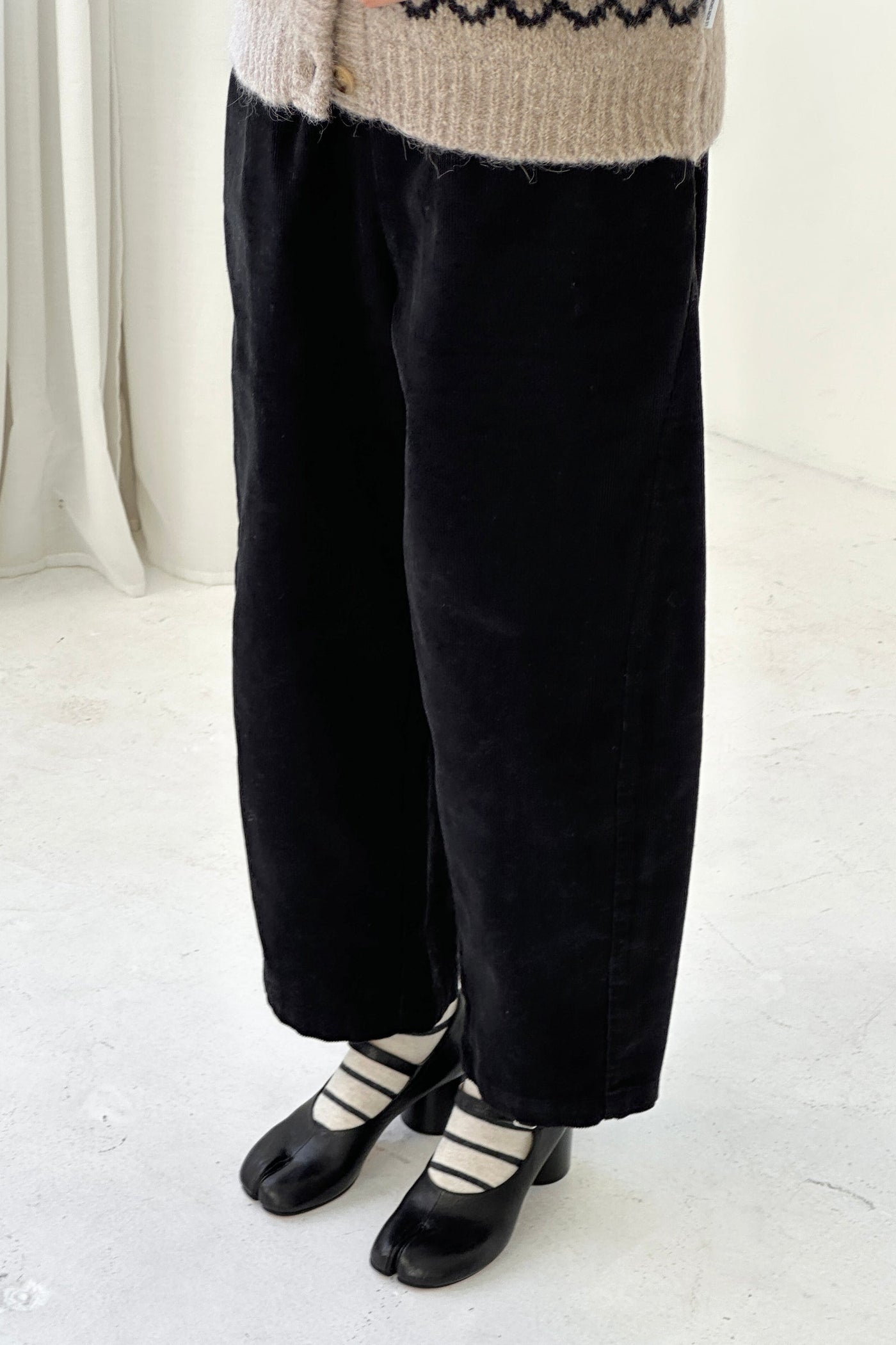 Corduroy Arc Pants, Black