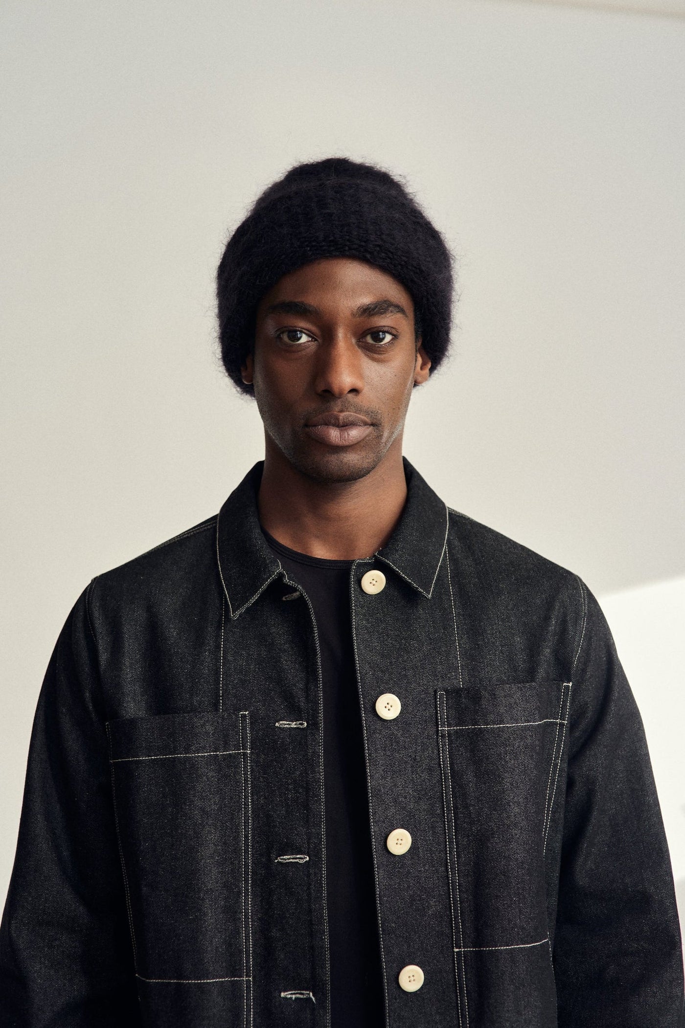 Cloud Mohair Beanie, Black