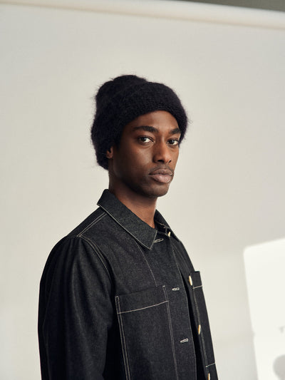 Cloud Mohair Beanie, Black