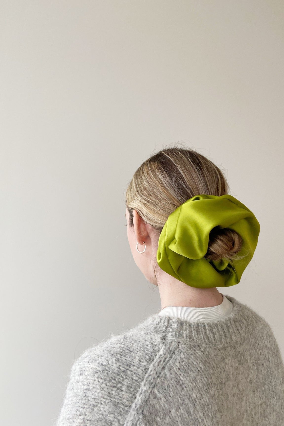 Oversized Silk Scrunchie, Avocado