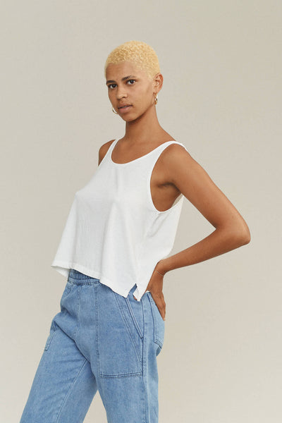 Cropped Tank, Washed White