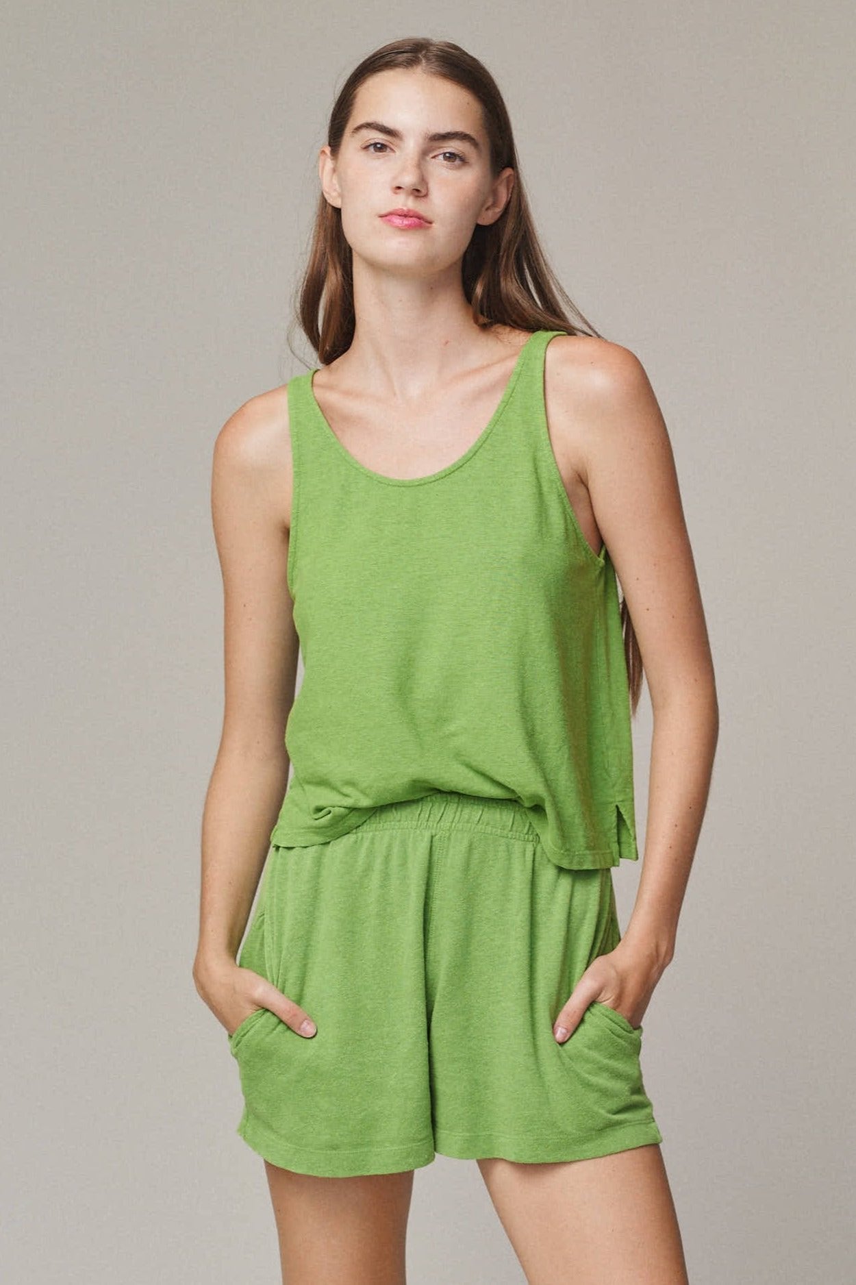 Cropped Tank, Dark Matcha