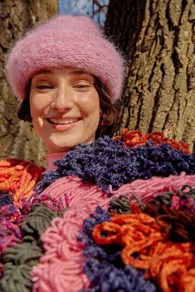 Cloud Mohair Beanie, Orchid