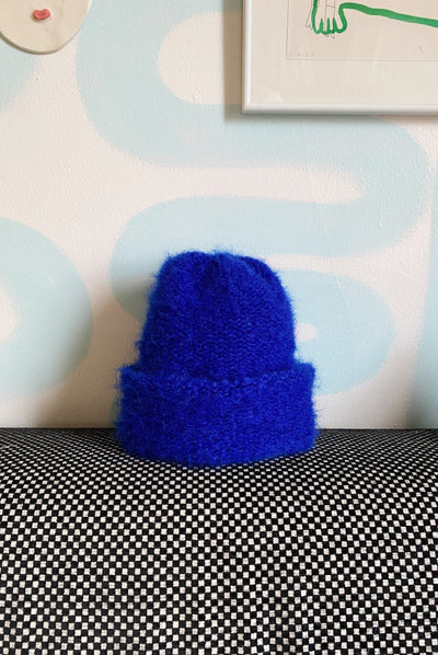 Cloud Mohair Beanie, Cobalt Blue