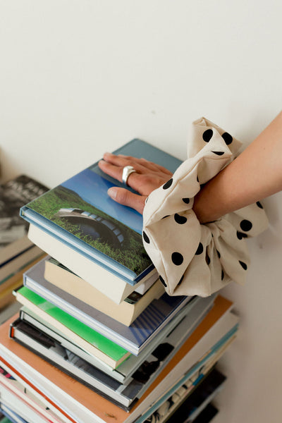 Oversized Cotton Scrunchie, Polka Dot