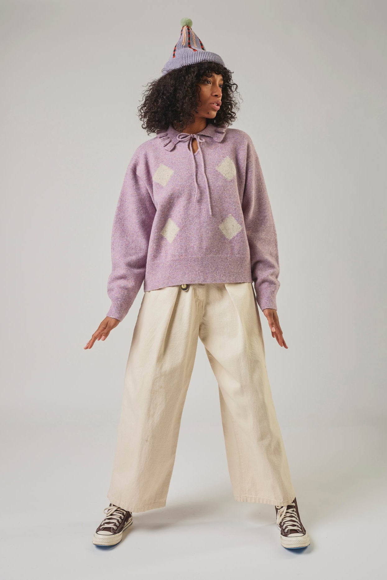 Harlequin Pullover, Lilac