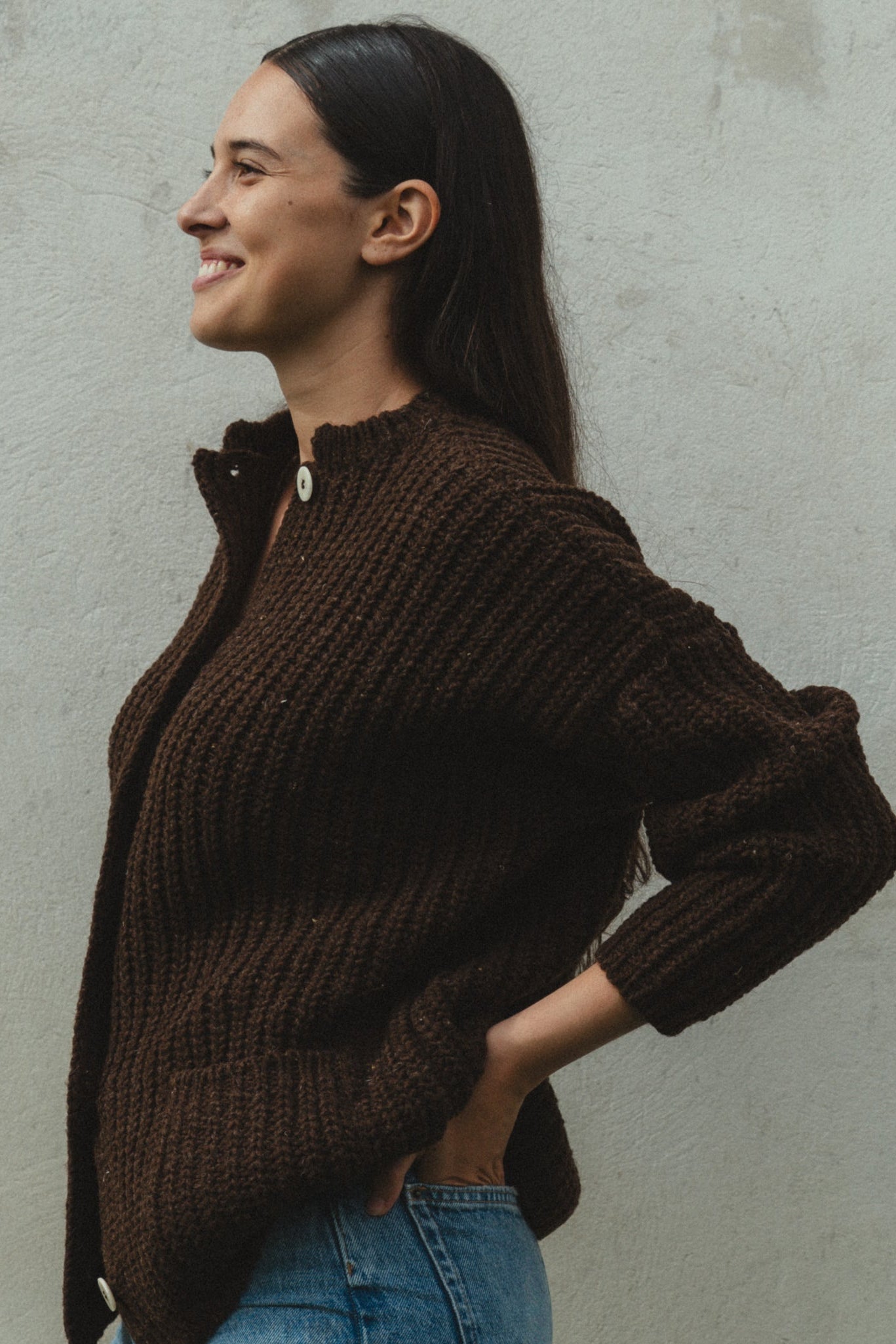 Rula Cardigan, Natural Brown